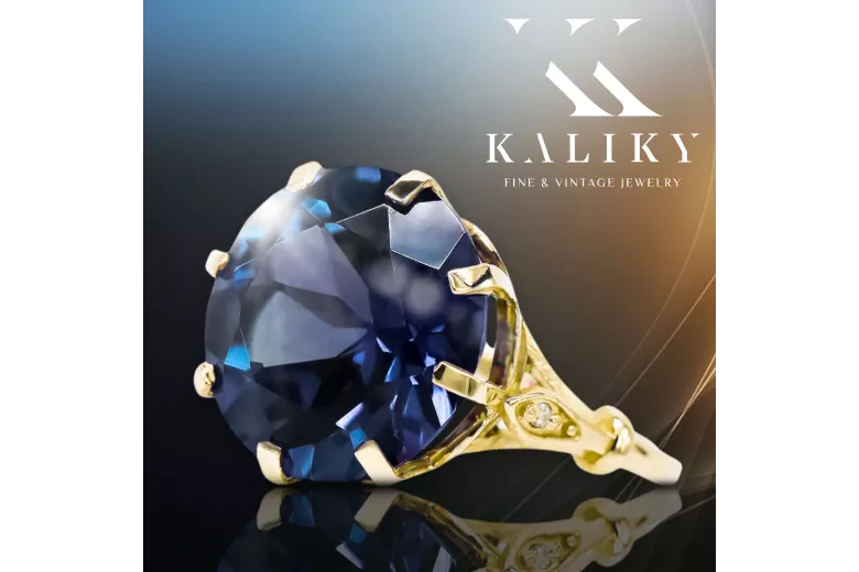 خاتم فينتاج الزعفران 14 كارت من الذهب الأصفر vrc073y